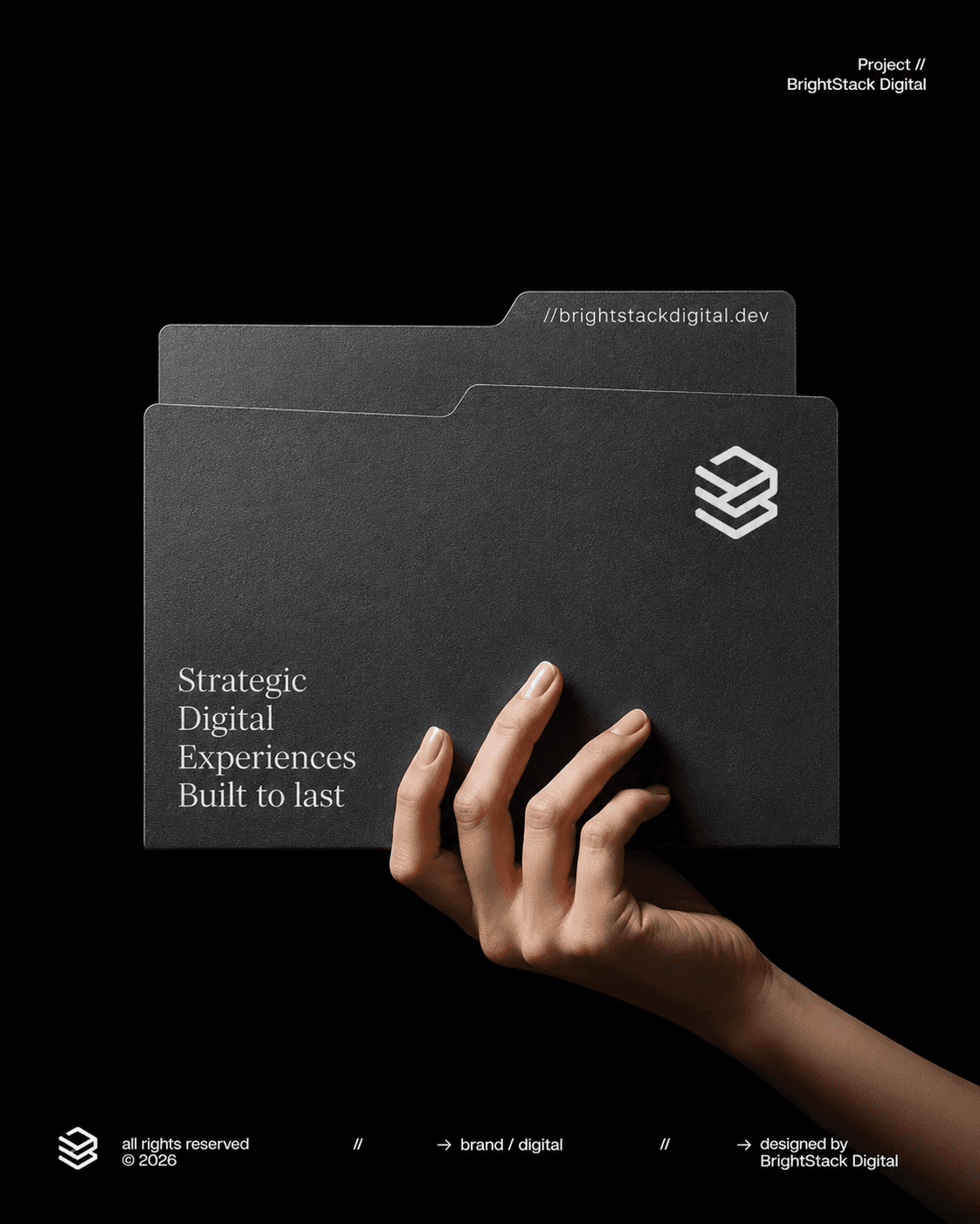 BrightStack Digital design system work arranged as a visual planning board