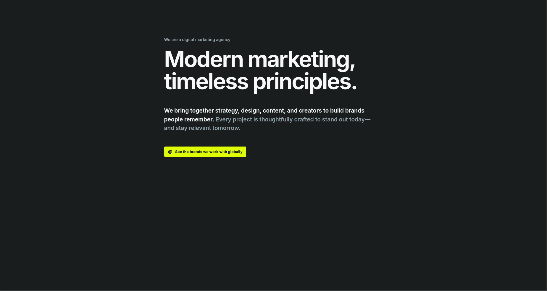 Circle about section for a digital marketing agency