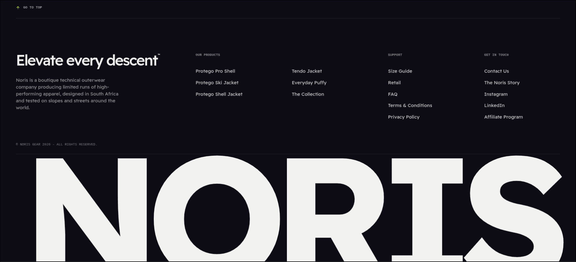 Noris footer and final call to action