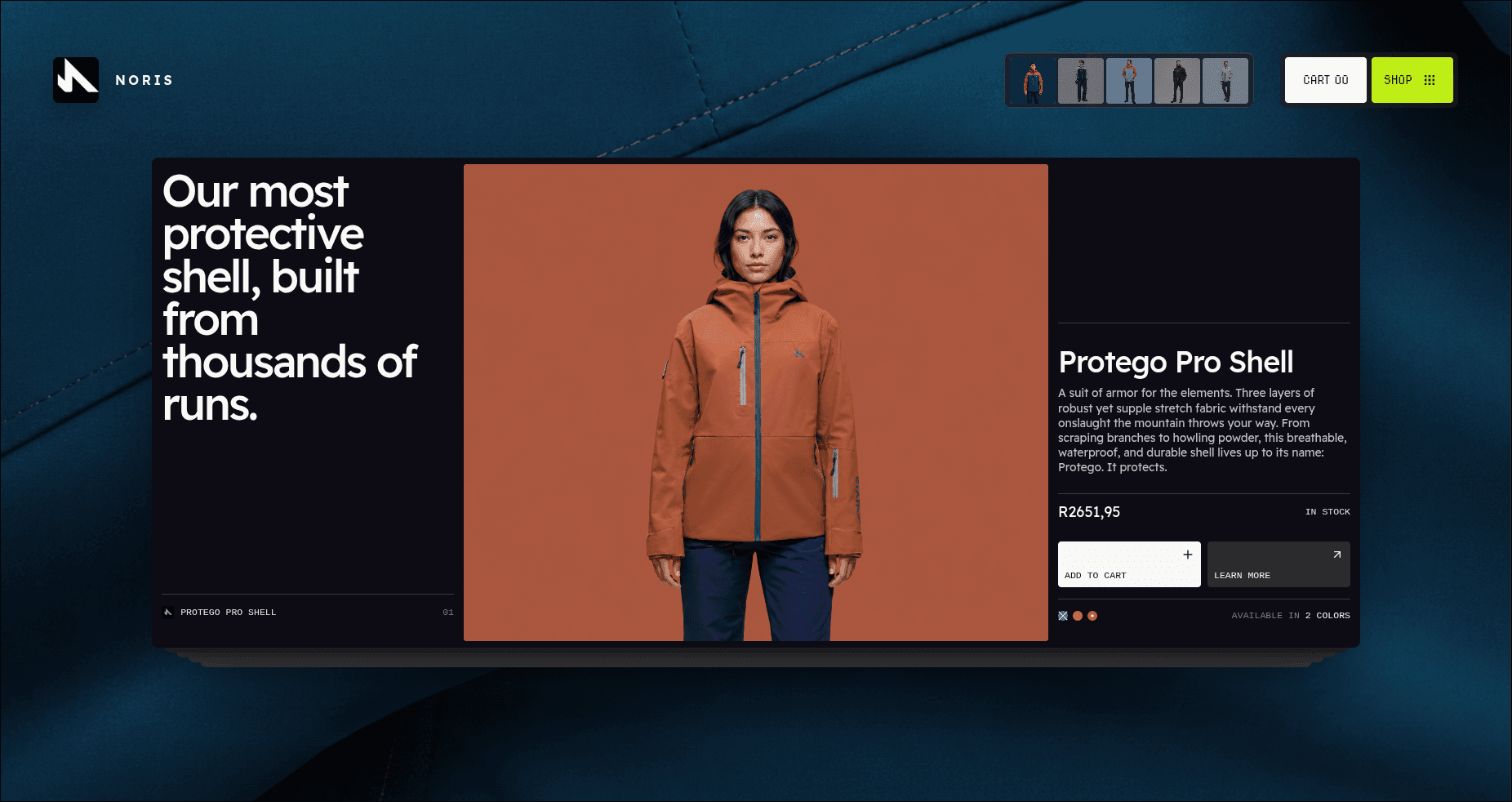 Noris product pricing and winter sports collection section