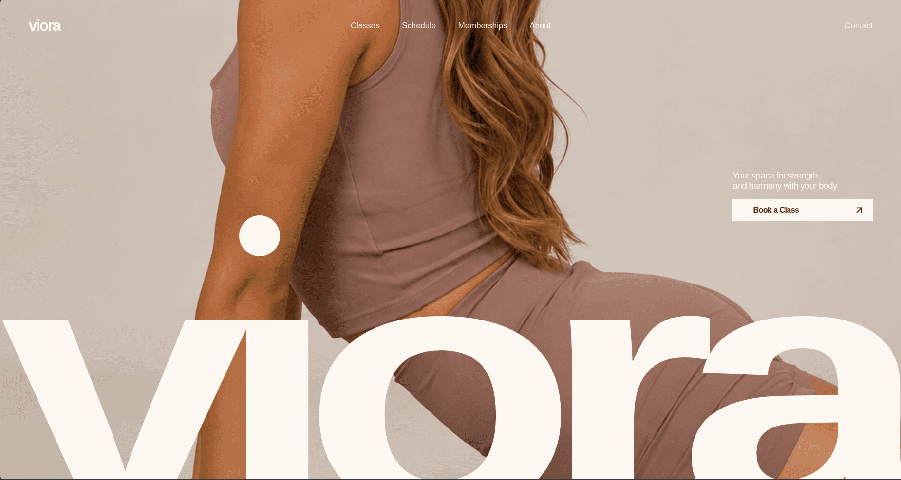 Viora movement and wellness studio homepage
